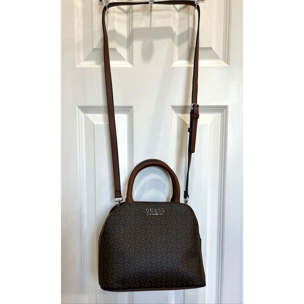 GUESS - Dome Crossbody/Satchel in Cafe Mocha Faux Leather/BONUS Matching Wallet - Picture 3 of 15